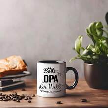 Kaffeetasse Geschenke für Opa zum Geburtstag Vatertagsgeschenk Tasse mit Spruch Bester Opa der Welt Geschenkidsssssee Tasse Weihnachtsgeschenke, 320ml Schwarz-5796 - BesterOpa-schwarz - Übersicht 6