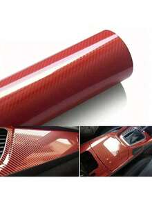 1片50cm*152cm汽车碳纤维PVC高光膜,具有防刮擦性能,气泡释放设计,呈现黑色高光效果,适用于DIY车身贴膜,适用于汽车和摩托车,提供多种碳纤维颜色和尺寸可选。 - 均碼 - 查看 10