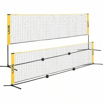 Badminton Net - Height Adjustable Volleyball Net Junior Tennis, Soccer Tennis - Portable Driveway Pickleball Net Indoor Outdoor, 11ft/14ft/20ft Wide