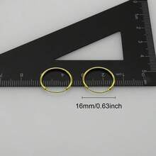 2 件迷你 925 纯银圆形耳环，小号 10 毫米、12 毫米、14 毫米，大号 16 毫米、18 毫米、20 毫米软骨圈/耳环，适合送给女性/女友/女士的礼物 - 金色 - 查看 15