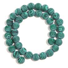 1 hạt đá màu xanh lục tự nhiên, mờ, nhiều kích cỡ 4/6/8/10mm, phong cách thời trang, giản dị, cổ điển, thích hợp để làm vòng tay, vòng cổ, trang sức, mặt dây chuyền, phụ kiện trang trí. - malachite - Xem 11