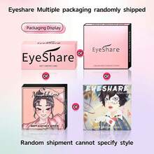 EYESHARE 1副灰色放大双眼自然年抛型大直径彩色隐形眼镜，适合约会或日常佩戴，蓝色镜片 - 琉森-黑 - 查看 7