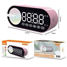 Bluetooth Speaker With Digital Clock, FM Radio, Alarm, LED, Mirror, Portable Alarm Clock - Various Colors - 白色 - 查看 6
