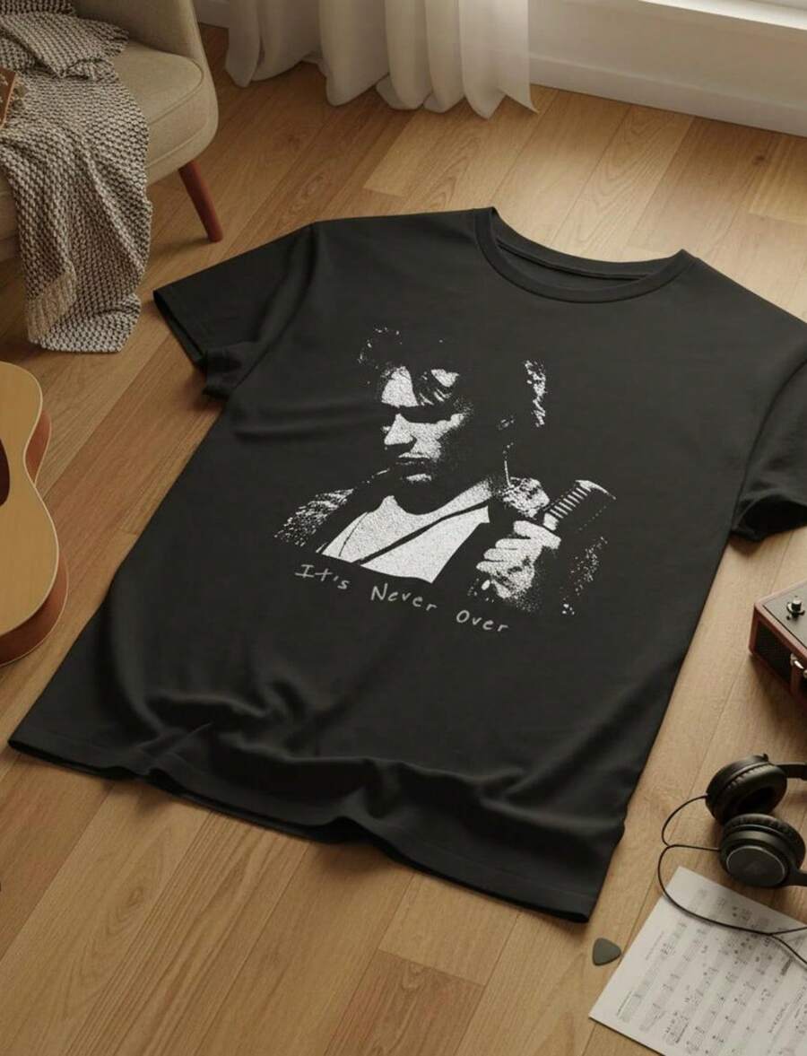 It39s Never Over Shirt Jeff Buckley Shirt Vintage Music T-Shirt Unisex Tee 90s Rock Style Retro Streetwear Grunge Vibe G (1) - 黑色 - 查看 1
