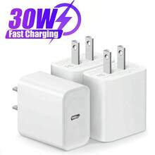 1-4个PD 30W快充墙式适配器，兼容 17 Pro Max/17 Pro/17/Air/16/15/14/13/12/11/XS/XR/8/7/6、iPad等系列 - 美規A型插(110-127V) - 查看 10