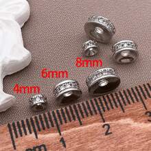 3pcs Brass Cubic Zirconia Spacer Beads Flat Round Micro Pave Zirconia Charm Beads Rondelle Rhinestone Spacer Beads For DIY Bracelet Necklace Jewelry Making Supplies - Multicolor - View 3