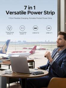 Ổ cắm điện du lịch Orico với cổng USB, 4 ổ cắm AC, 2 cổng USB-A, 1 cổng USB-C, chiều dài dây 1,25m, phích cắm dẹt 45 độ, không có chức năng chống sét lan truyền, thích hợp cho du lịch/gia đình/ký túc xá/văn phòng - AP3, Bộ chuyển đổi nguồn USB - Xem 4
