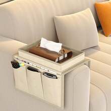 2pcs/1pc High Quality Sofa Armrest Storage Bag, Multifunctional Foldable Sofa Armrest Storage Box, Suitable For Remote Control, Cup, Book, Magazine, Beverage, Phone, Common Tool Storage, Ideal For Living Room Home Decor, Valentine's Day Gift, Valentine's Day Decor, Easter (The Image Is A Rendering Effect, And May Differ Slightly From The Actual Product) - Multicolor - View 5