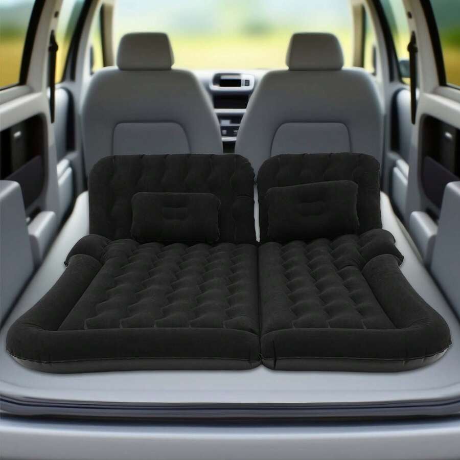 SHIOUCY Black Inflatable Mattress Set, Car SUV Air Bed Inflatable, Car Inflatable Bed Set For Most Small Car/ Medium Car/Suv / Business Car Either. - Black - View 1