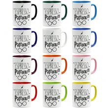OM3® Espresso Patronum Kaffee-Tasse mit Zauberspruch Coffee - Keramik Becher - 11oz 325ml - Beidseitig Bedruckt - Schwarz-3205 - Rosa - Übersicht 5