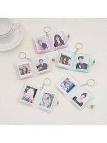 20个1英寸迷你亮白色相册钥匙扣，简约优雅学生Votpull相册 - 透明1件 - 查看 7