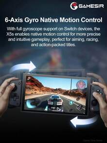 GameSir X5s 无线移动游戏手柄，兼容 2、安卓 iOS 手机、PC 游戏手柄，兼容设备长度 105-213mm，霍尔效应摇杆，可切换扳机模式，双高清震动马达，六轴陀螺仪，Turbon 功能，黑色 - 黑色 - 查看 8