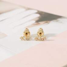 3 Pairs Zirconia Earrings Set, 1 Pair Studs + 1 Pair Clip-Ons + 1 Pair Dangle Earrings, Light Luxury Simple Style, Mix & Match Wearable - Multicolor - View 10