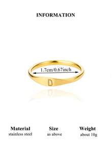 18K镀金不锈钢迷你字母戒指，简约字母婚礼首饰，优雅派对及节日配饰，送给妈妈/女儿/闺蜜的圣诞礼物 - 字母 - 查看 28