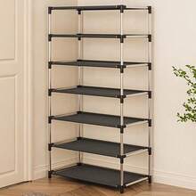 1pc 9/6/3 Tier Vertical Shoe Rack, Space Saving Narrow Shoe Organizer, Small Shoe Rack DIY Freestanding For Entryway Closet Hallway, Easy Assembly Sturdy Structure, Black & White Plastic Material - Multicolor - View 16