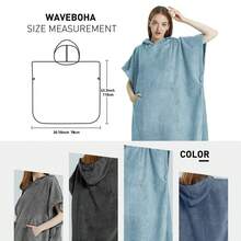 Ultra-Fine Fiber Hooded Cloak Towel, Quick-Dry For Swimming, Beach, Surfing, Unisex Bathrobe - Multicolor - View 9