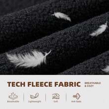 TIANXICO Mens Fleece Jacket Full Zip With Pockets Warm Lightweight Winter Jacket Thermal - Black - View 4