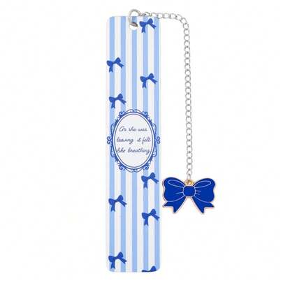 French Elegant Bow Metal Bookmark - "As She Was Leaving It Felt Like Breathing" Is The Preferred Reading Label For Literary Youth And Romantic Novel Readers.