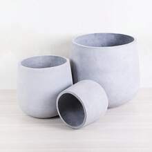 Nordic Style Magnesium Mud Flower Pot, Balcony/Living Room/Ground Planter, Round Cup-Shaped Concrete Flower Pot - Wine Glass Flower Pot - View 3