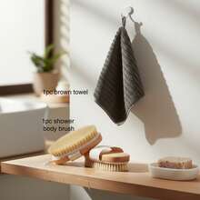 2pcs Shower Body Brush, Bristle Brush Shower Brush, Exfoliating Brush With Soft Massage Nodules, Shower Back Massage Brush, Wet And Dry Dual-Purpose Meridian Unblocking Bristle Brush (1 Shower Body Brush+1 Towel) - 2PCS - View 15