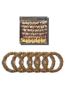 SUNCDELV SLIK 22 Momme 100% Silk Hair Scrunchie Handmade Pure Mulberry Hairbands Silk Hair Ties Scrunchies Set Women Curly Thin Hair Srevela Hair Accessories - Multicolor - View 29