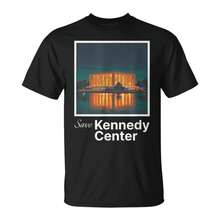 Save Kennedy Center – Support Arts & Culture-Shirt Cotton Black Printed Short Sleeve-Shirt, Vintage Street Style Casual Versatile Top Tee. - 黑色 - 查看 1