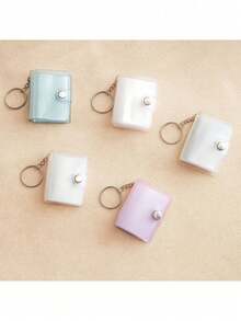 20个1英寸迷你亮白色相册钥匙扣，简约优雅学生Votpull相册 - 透明1件 - 查看 1