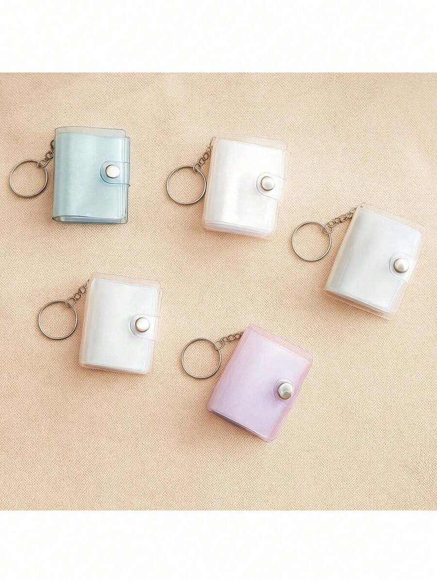 20个1英寸迷你亮白色相册钥匙扣，简约优雅学生Votpull相册 - 透明1件 - 查看 1