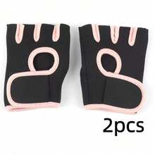 1 Pair Unisex Breathable Sports Gloves, Including Basketball, Dumbbell And Weightlifting Gloves, Pull-Up Bar, Cycling Gloves And Non-Slip Wristband/Wrist Wrap, As Christmas Gift - Dusty Pink - View 14