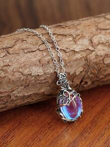 Water Drop Charm Necklace Women's Fashion Necklace - Silver - View 7