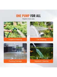 Water Transfer Pump, 12V DC 360 GPH 1/10HP, Portable Electric Utility Pump With 6 Ft Suction Hose Kit, Impeller, Suction Strainer, For Garden, Rain Barrel, Pool, Pond, Hot Tub, Aquarium Draining - Red - View 6