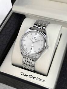 1pc Pablo Raez Men's Watch Original Charming Wristwatch High Quality Popular Brand Brand New Luxury IPS Silver Non-Fading Stainless Steel Bracelet Summer Accessory Waterproof 50m Minimalist Calendar Clock Men's Casual Fashion Quartz Watch Metal Hands Roman Numeral Scale Black High-End Business Men's Watch Suitable For Daily Use Father's Day Boyfriend Gift Graduation Wedding Birthday Gift - Silver - View 6