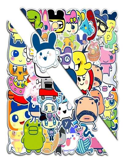 可爱卡通涂鸦贴纸，可用于滑板、文具、笔记本等DIY装饰。装饰贴纸，可作为礼物赠送。适用于家居装饰、派对装饰、生日礼物、各种节日礼物、时尚装饰。