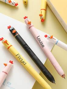 1/6/12 个性化凝胶笔，可爱小鸡凝胶笔，个性化定制笔，定制姓名，创意可爱风格，适用于商务办公、学校用品、礼品定制、个性化礼物、可定制马克笔、返校礼物、返校笔、圆珠笔、重返校园，适用于上班族、客户、学生，适用于商务/工作/办公场合，适用于学校。 - A - 查看 5