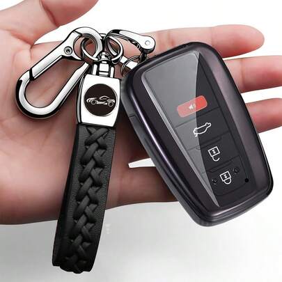 Funda de llave de coche con protector de llavero, cubierta de carcasa de llave de TPU suave, accesorios de automÃ³vil para Prius, Camry, Corolla, CHR, Prado 2018-2022