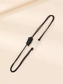 Simple Fashion Stainless Steel Hollow Cross Ladies Couple Gift Hand Rope Holiday Party With Daily Clothing Party Accessories. - Bracelet - View 3