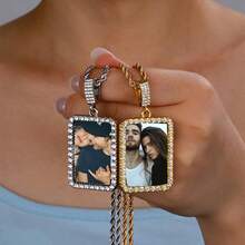 Customized Photo Necklace - Stainless Steel Twisted Chain Formula Shaped Color Photo Pendant, Punk Hip-Hop Style Personalized Commemorative Jewelry, Suitable For Pet Commemoration, Couples, Christmas Gifts To Give Her - Durable Alloy Chain, Can Be Worn All Year Round, Kpop, Customized Pendant, Vintage Pendant, Multi Charm Necklace, Women's Original Necklace, Women's New Necklace - Multicolor - View 4