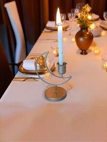 1个开斋节金属桌面烛台，小圆烛台，斋月餐桌烛台（不含蜡烛） - 月亮款 - 查看 11