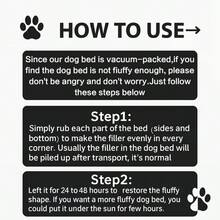 Calming Dog Bed,Pet Bed & Crate Mat,Deep Sleep Pet Mat For Medium And Small Dogs,High-Quality Polyester Fiber Fillm - màu đen - Xem 3