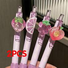 1pc Random Grape Scented Hanging Ballpoint Pen, Cute & Elegant 0.5mm Black Ink Ballpoint Pen, Suitable For Writing And Learning - Multicolor - View 14