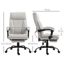 Office Chair With Massage Function, Ergonomic Executive Chair With Height-Adjustable Footrest, Light Grey, For Office And Home Office Use - Grey - View 3