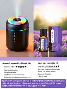 黑白两色可选，加湿器，180毫升容量/USB供电，家用/卧室/浴室空气净化器，低噪音香薰雾化器，情人节礼物 - 橢圓 - 查看 19