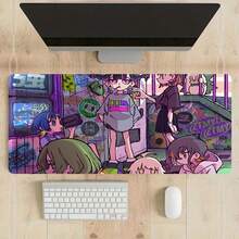 酷炫卡通女孩大号游戏鼠标垫，高清电脑键盘垫，鼠标垫，桌面垫，天然橡胶防滑办公鼠标垫，桌面配件 - 鼠標墊 - 查看 11