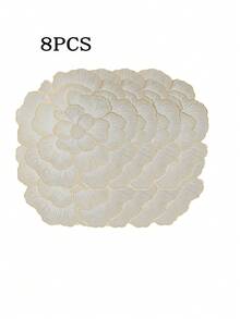 1-8 st/set guldfärgade blommönster PVC-bordsunderlägg, tvättbara, lätta att rengöra, halkfria, värmebeständiga, lämpliga för bröllopsfester och bordsdekorationer på högtider och evenemang - Guld - Visa 10