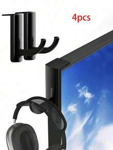 4pcs/2pcs/1pc Headphone Holder Hook Rack, Suitable For Computer Headset, Monitor Edge, Desk, Wall, Gaming, Compact & Sturdy Headphone Stand, Provides Solid Support And Space Saving - Multicolor - View 8