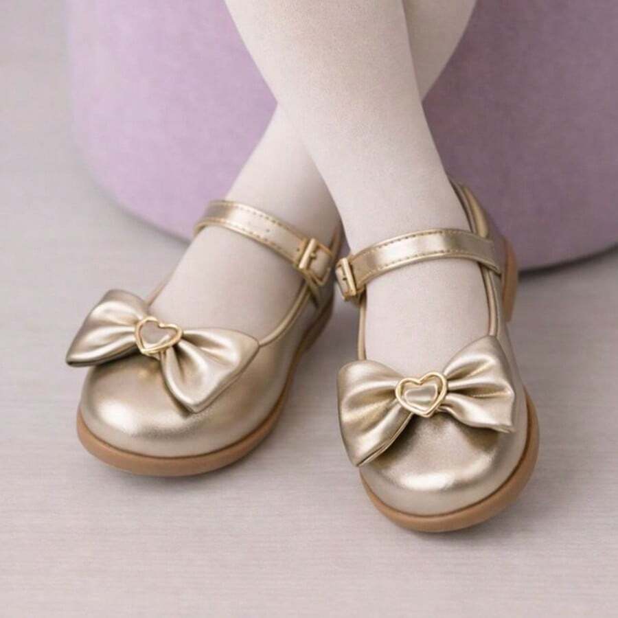 Girls' Ballet Flats, Sizes 20 To 34, Direct From The Factory. Christening Shoes. - 金色 - 查看 1