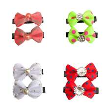 Set Of 10 Pairs (20 Pieces) Duckbill Hair Clips / Bow With Rhinestone / Colorful And Delicate / Children's - 5 đôi / 10 chiếc - Xem 5