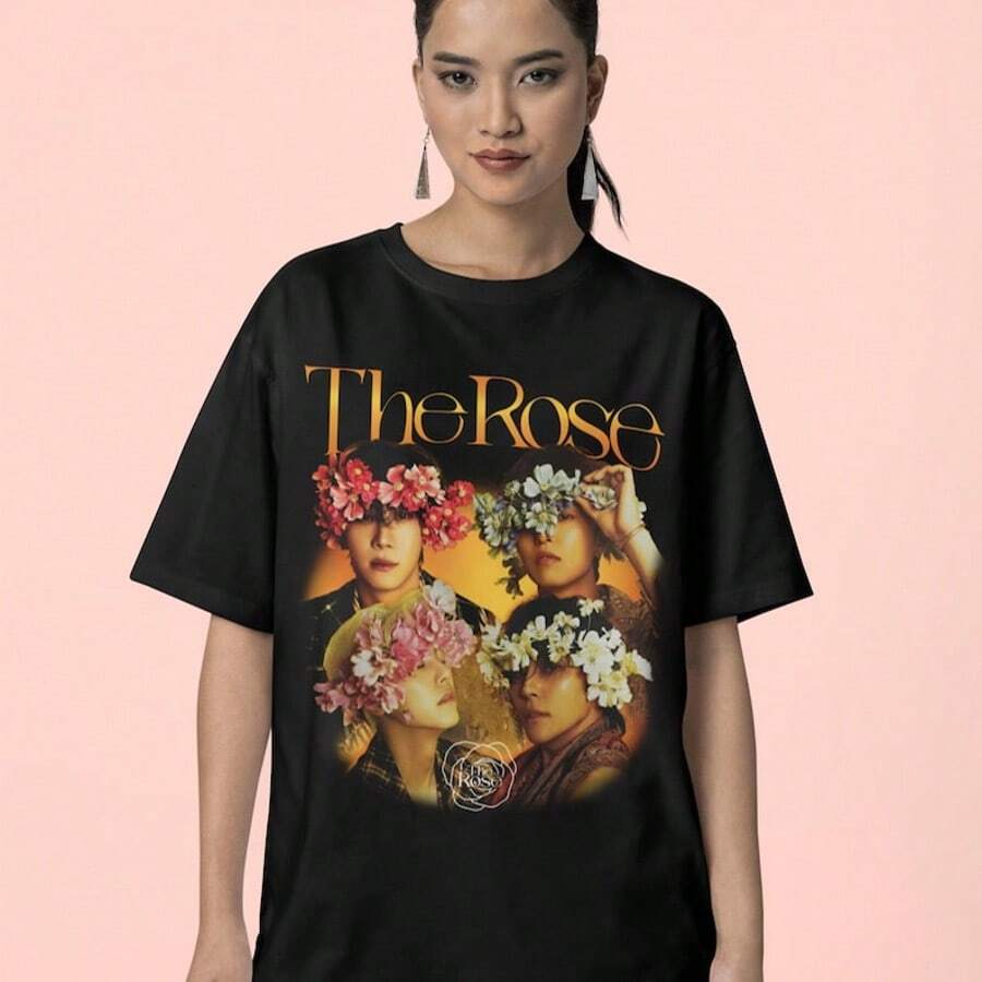 The Rose Once Upon AWRLD Tour Vintage Tee, The Rose Tour 2025 Shirt, The Rose Merch, The Rose Shirt, - 黑色 - 查看 1