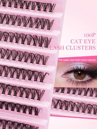 160pcs/10 Pairs 100D 8-16mm Natural Looking False Eyelash Clusters, Super Soft & Lightweight, Reusable, Lash Extension Kit Suitable For Travel, Beginners, Daily Wear, Weddings, Dates, Parties, Holidays