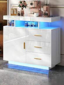 Gabinete De Almacenamiento Organizador De Metal Organizador - Blanco - Ver 8